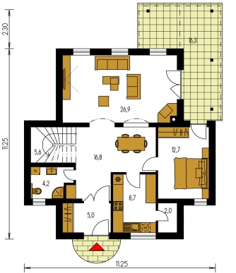 Image miroir | Plan de sol du rez-de-chaussée - KLASSIK 147